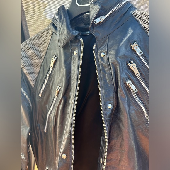 Vintage Michael Jackson MJ Beat It Genuine Black Leather Jacket With Silver Mesh - Picture 3 of 14